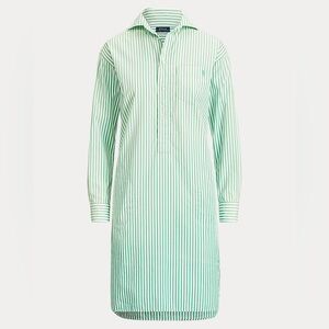 Green Striped Women’s Ralph Lauren Poplin Shirt Dress size 10